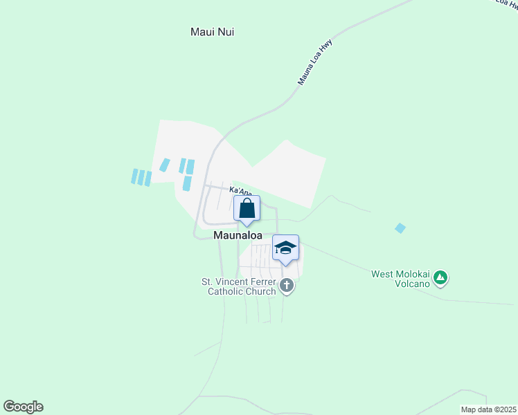 map of restaurants, bars, coffee shops, grocery stores, and more near 32 Halena Street in Maunaloa