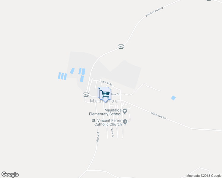 map of restaurants, bars, coffee shops, grocery stores, and more near 58 Halena Street in Maunaloa