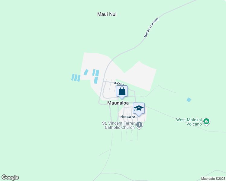 map of restaurants, bars, coffee shops, grocery stores, and more near Linohau Place in Maunaloa