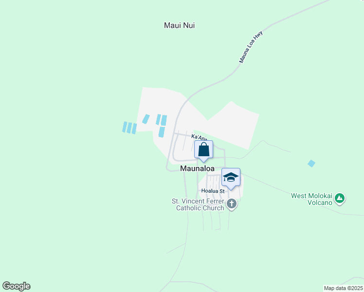 map of restaurants, bars, coffee shops, grocery stores, and more near Mahiki Place in Maunaloa