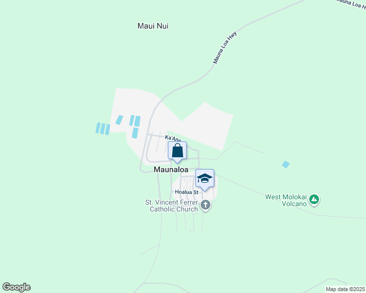 map of restaurants, bars, coffee shops, grocery stores, and more near 59 Halena Street in Maunaloa