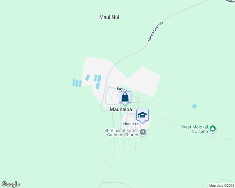 map of restaurants, bars, coffee shops, grocery stores, and more near Linohau Place in Maunaloa