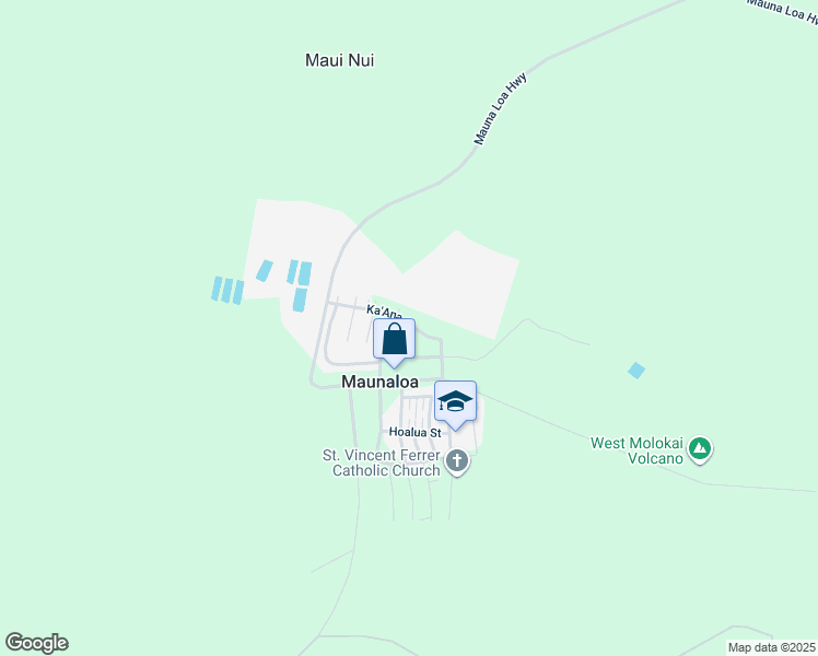 map of restaurants, bars, coffee shops, grocery stores, and more near 60 North Street in Maunaloa
