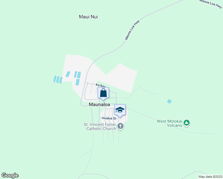 map of restaurants, bars, coffee shops, grocery stores, and more near 0 Kaana St in Kahului
