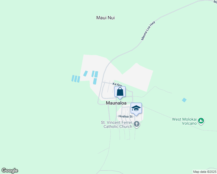 map of restaurants, bars, coffee shops, grocery stores, and more near Mahiki Place in Maunaloa