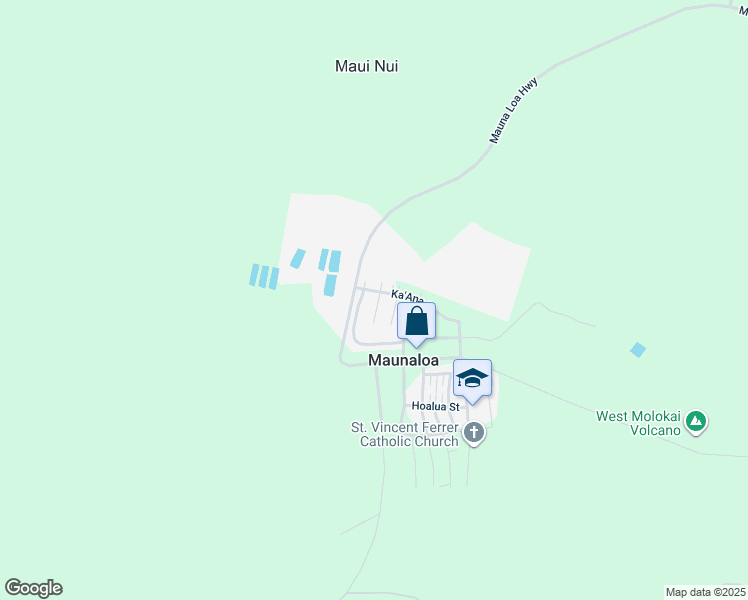 map of restaurants, bars, coffee shops, grocery stores, and more near 0 Mahiki Place in Maunaloa