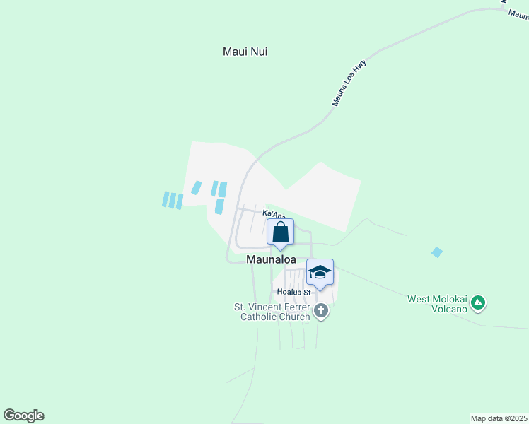 map of restaurants, bars, coffee shops, grocery stores, and more near 41 North Street in Kaunakakai