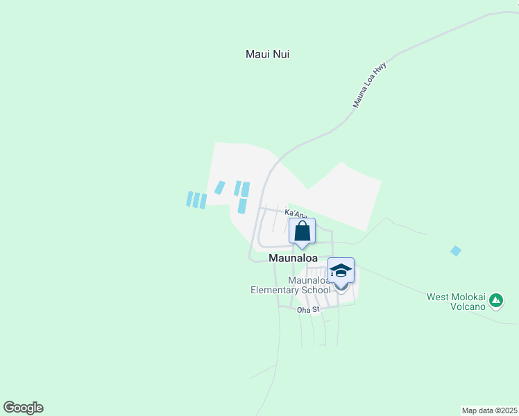 map of restaurants, bars, coffee shops, grocery stores, and more near Mauna Loa Highway in Maunaloa