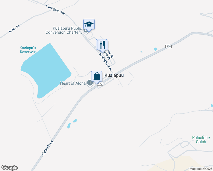 map of restaurants, bars, coffee shops, grocery stores, and more near 830 Leomele Street in Kualapuu