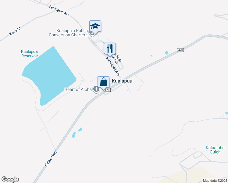 map of restaurants, bars, coffee shops, grocery stores, and more near 830 Leomele Street in Kualapuu