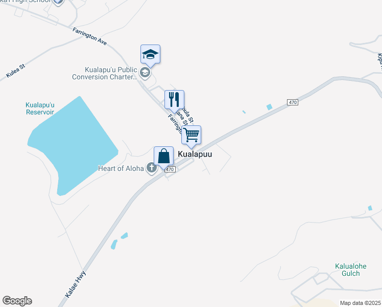 map of restaurants, bars, coffee shops, grocery stores, and more near in Kualapuu