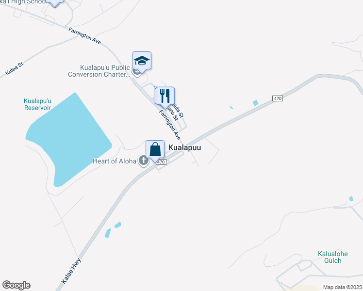 map of restaurants, bars, coffee shops, grocery stores, and more near in Kualapuu