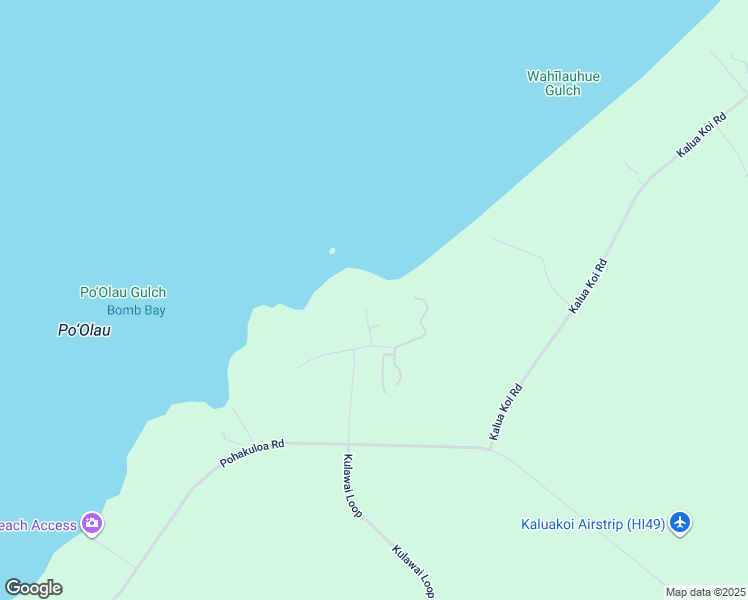 map of restaurants, bars, coffee shops, grocery stores, and more near 133 Kaula Ili Way in Maunaloa
