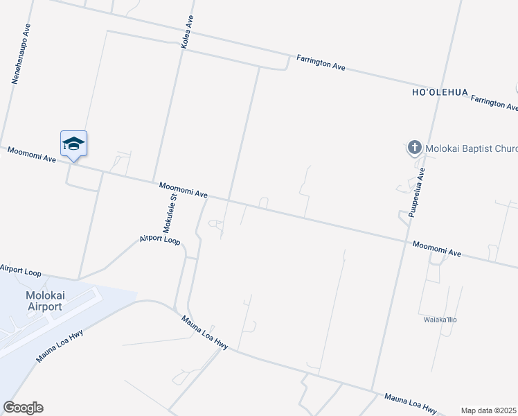 map of restaurants, bars, coffee shops, grocery stores, and more near 71 Moomomi Avenue in Kualapuu