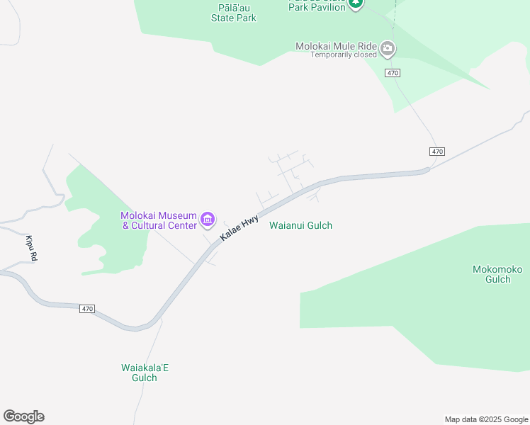map of restaurants, bars, coffee shops, grocery stores, and more near 47 Kalae Highway in Kaunakakai