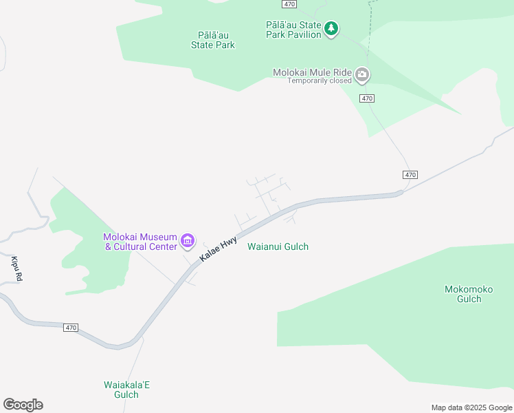 map of restaurants, bars, coffee shops, grocery stores, and more near 2130 Pakala Place in Kualapuu