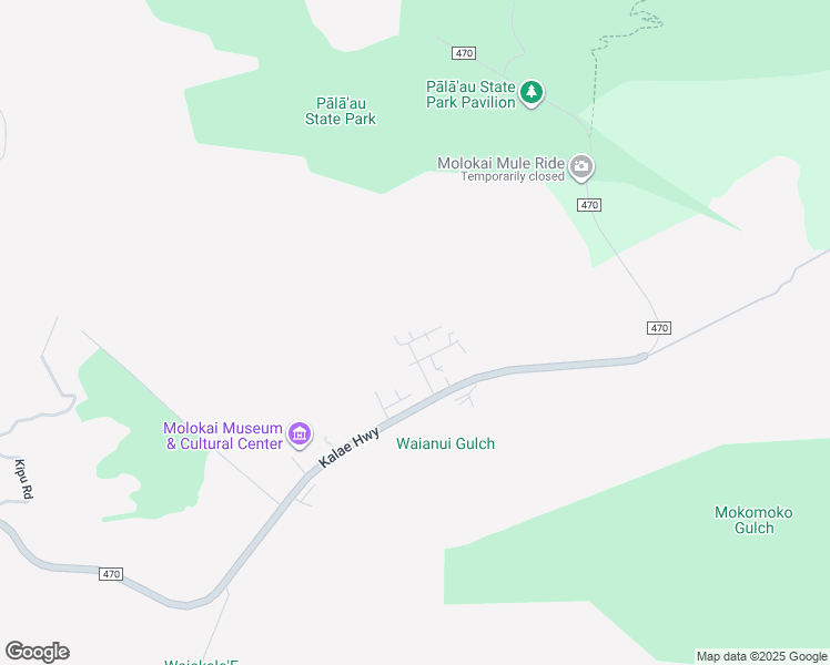 map of restaurants, bars, coffee shops, grocery stores, and more near 2168 Analu Road in Kualapuu