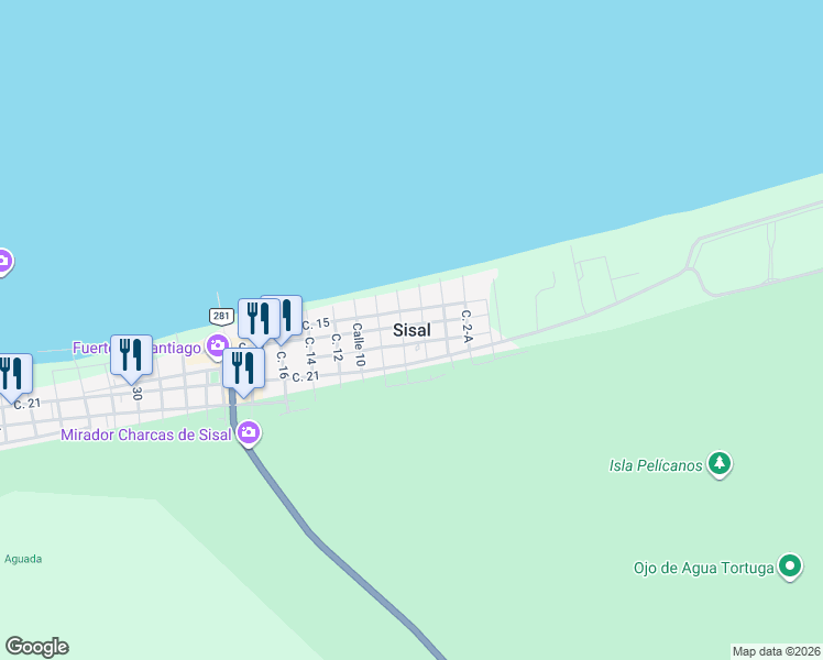 map of restaurants, bars, coffee shops, grocery stores, and more near in Sisal