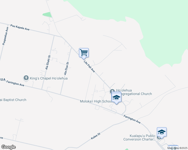 map of restaurants, bars, coffee shops, grocery stores, and more near 780 Ala Ekolu Street in Kaunakakai