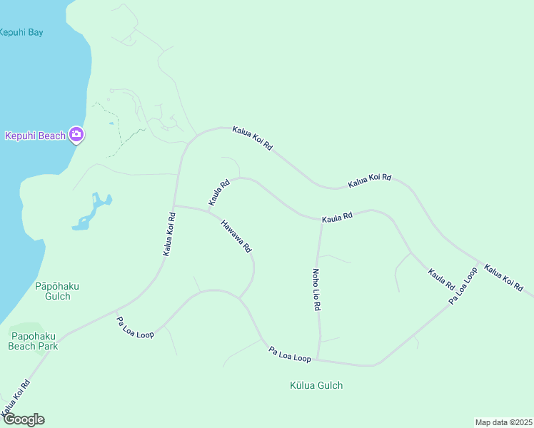 map of restaurants, bars, coffee shops, grocery stores, and more near 435 Kaula Road in Maunaloa