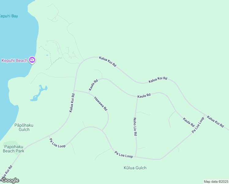 map of restaurants, bars, coffee shops, grocery stores, and more near 435 Kaula Road in Maunaloa