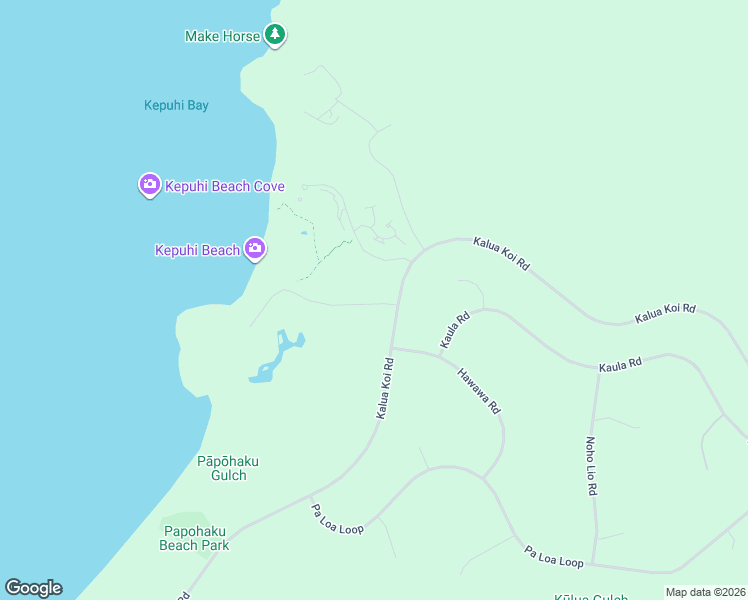 map of restaurants, bars, coffee shops, grocery stores, and more near 30 Kaiaka Road in Maunaloa