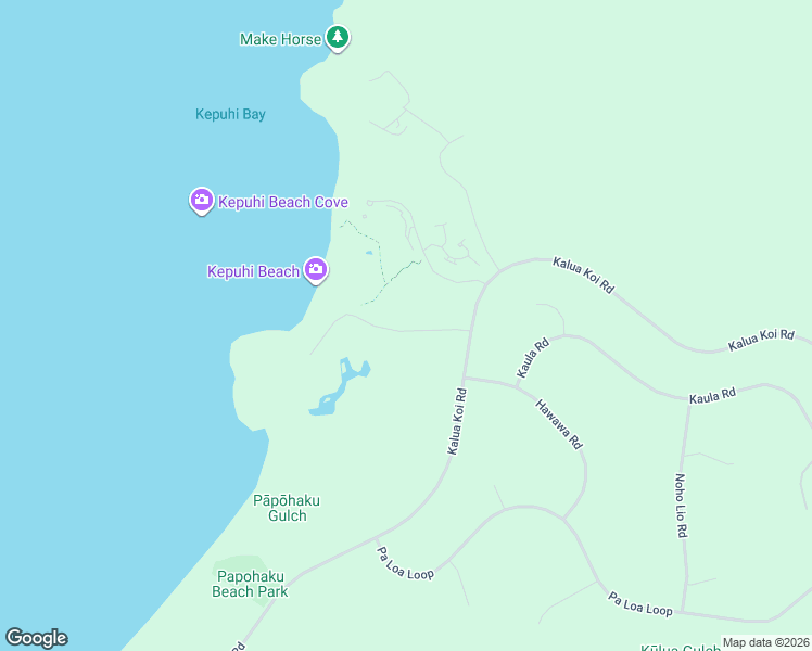 map of restaurants, bars, coffee shops, grocery stores, and more near 84 Kaiaka Road in Maunaloa
