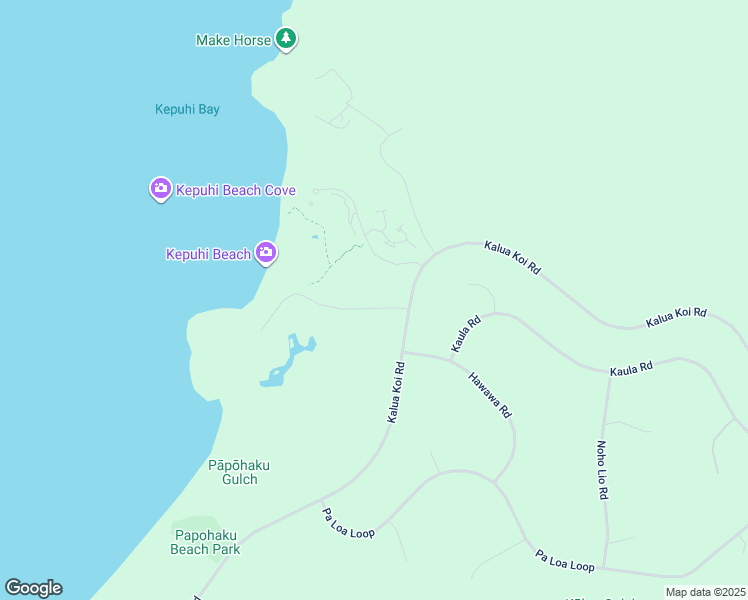 map of restaurants, bars, coffee shops, grocery stores, and more near 50 Kaiaka Road in Maunaloa