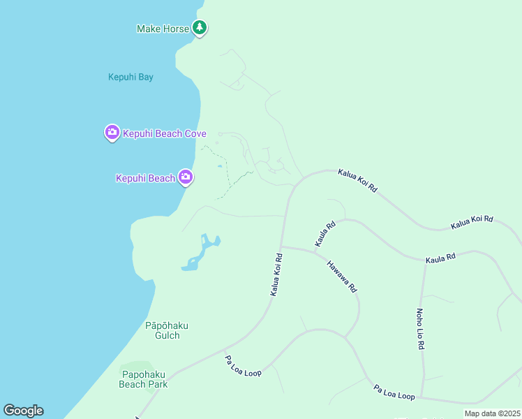 map of restaurants, bars, coffee shops, grocery stores, and more near 50 Kaiaka Road in Maunaloa