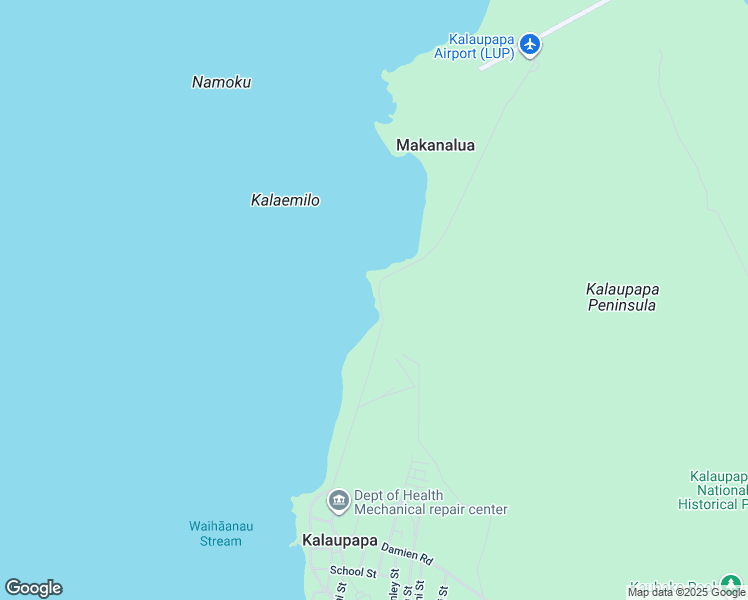map of restaurants, bars, coffee shops, grocery stores, and more near 8900 Kamehameha V Highway in Kaunakakai