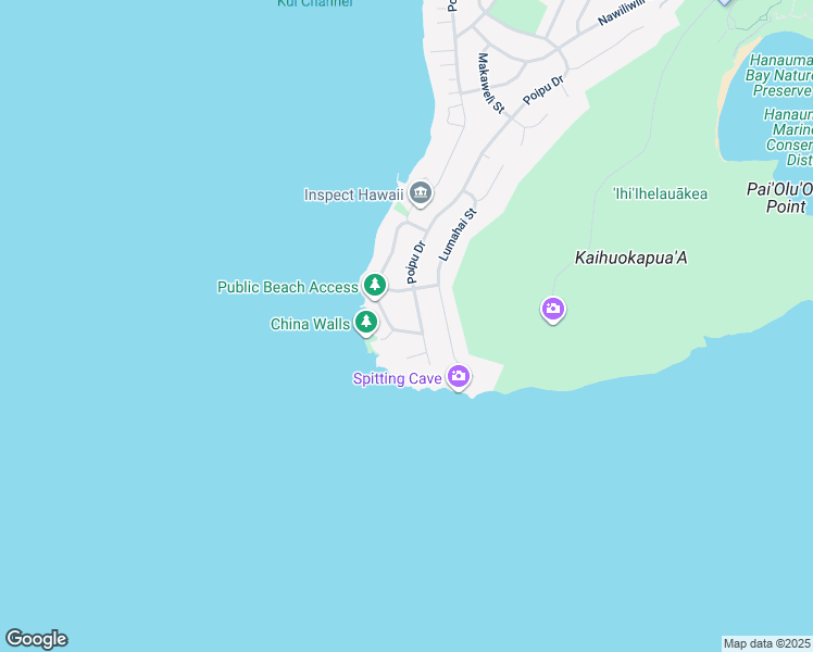 map of restaurants, bars, coffee shops, grocery stores, and more near 37 Hanapepe Loop in Honolulu