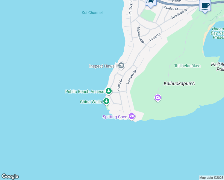 map of restaurants, bars, coffee shops, grocery stores, and more near 104 Poipu Drive in Honolulu
