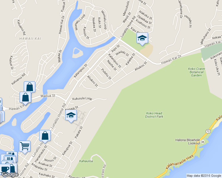 map of restaurants, bars, coffee shops, grocery stores, and more near 769 Ahukini Street in Honolulu