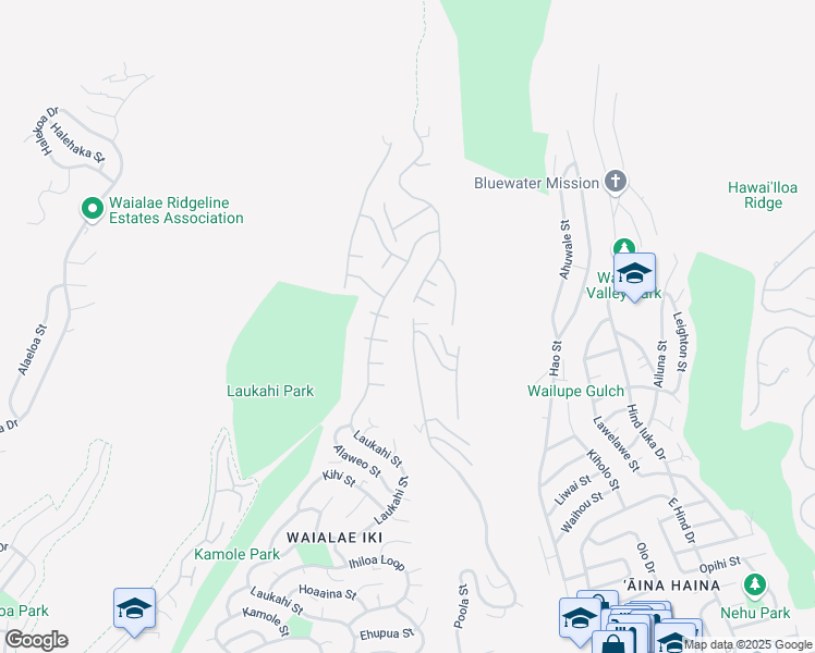 map of restaurants, bars, coffee shops, grocery stores, and more near 5608 Poola Street in Honolulu