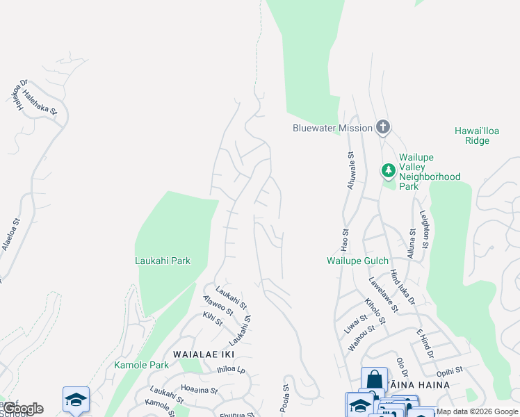 map of restaurants, bars, coffee shops, grocery stores, and more near 2101-2119 Pauloa Place in Honolulu