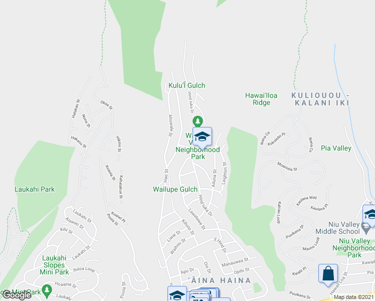 map of restaurants, bars, coffee shops, grocery stores, and more near 918 Hind Iuka Drive in Honolulu
