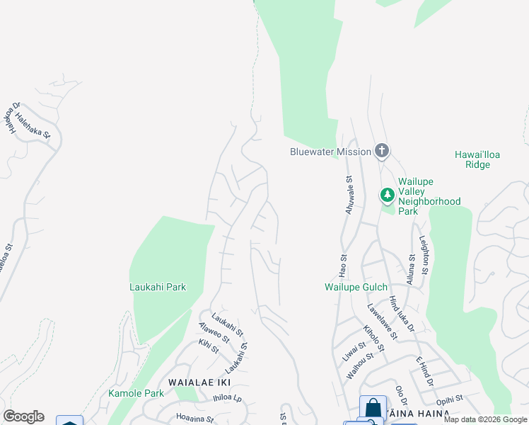 map of restaurants, bars, coffee shops, grocery stores, and more near 2151 Okoa Street in Honolulu