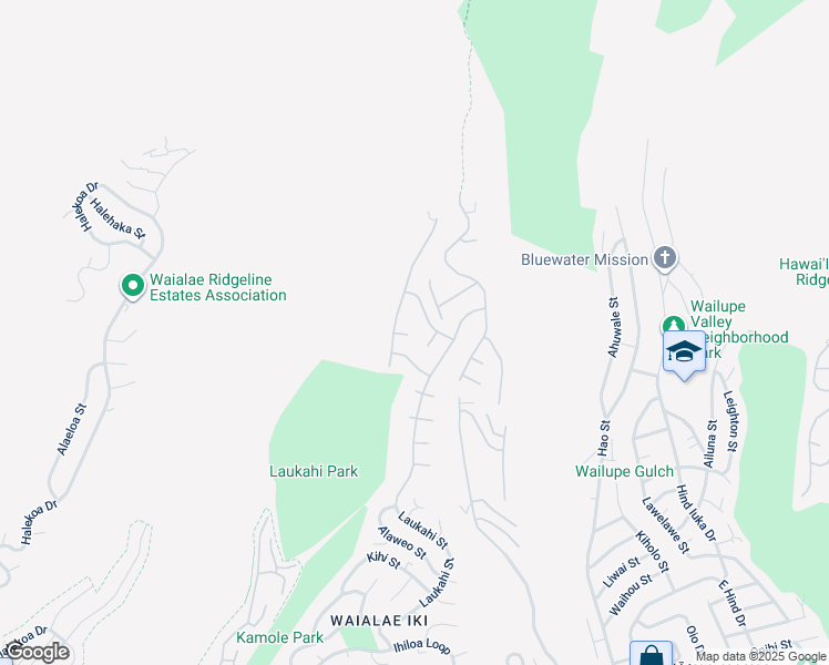 map of restaurants, bars, coffee shops, grocery stores, and more near 2255 Nuna Street in Honolulu