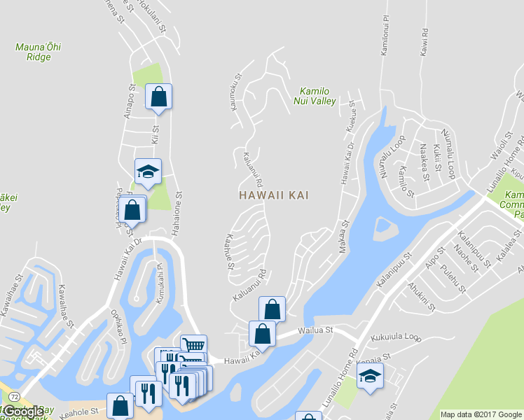 map of restaurants, bars, coffee shops, grocery stores, and more near in Honolulu
