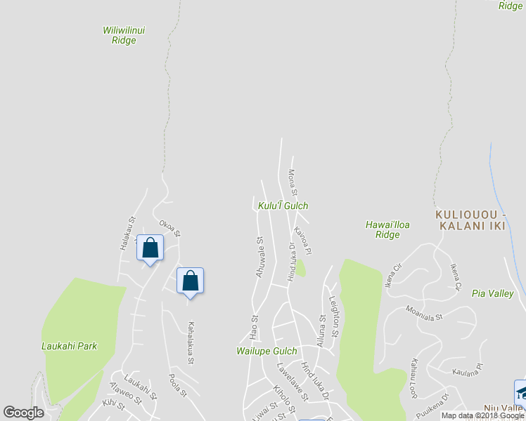 map of restaurants, bars, coffee shops, grocery stores, and more near 966 Hao Street in Honolulu