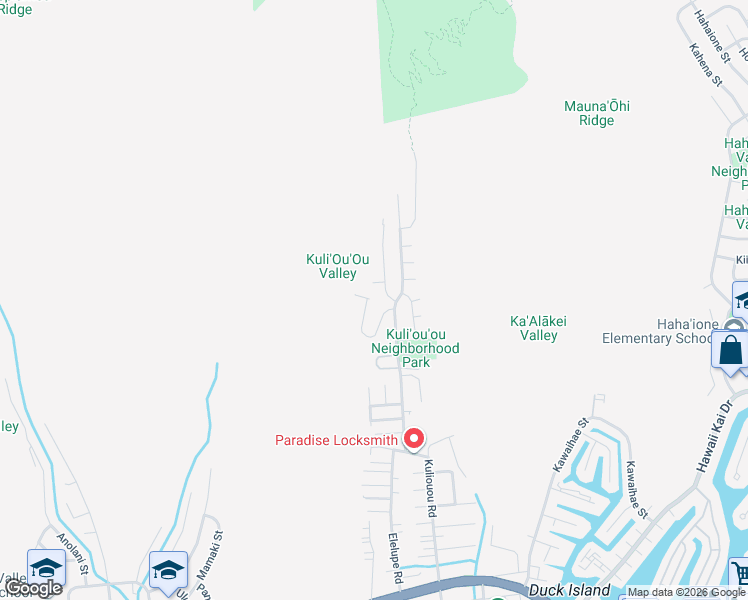 map of restaurants, bars, coffee shops, grocery stores, and more near 661 Papahehi Place in Honolulu