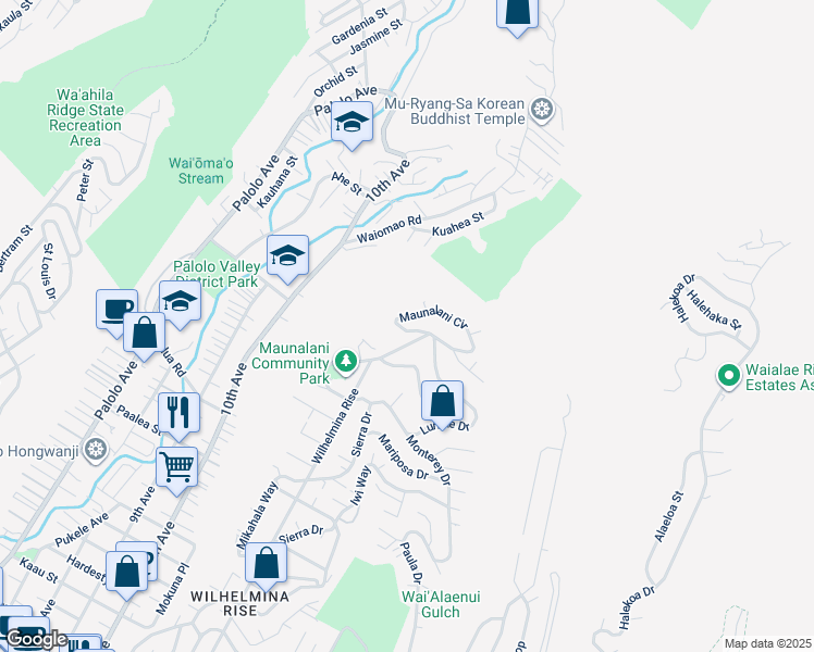 map of restaurants, bars, coffee shops, grocery stores, and more near in Honolulu