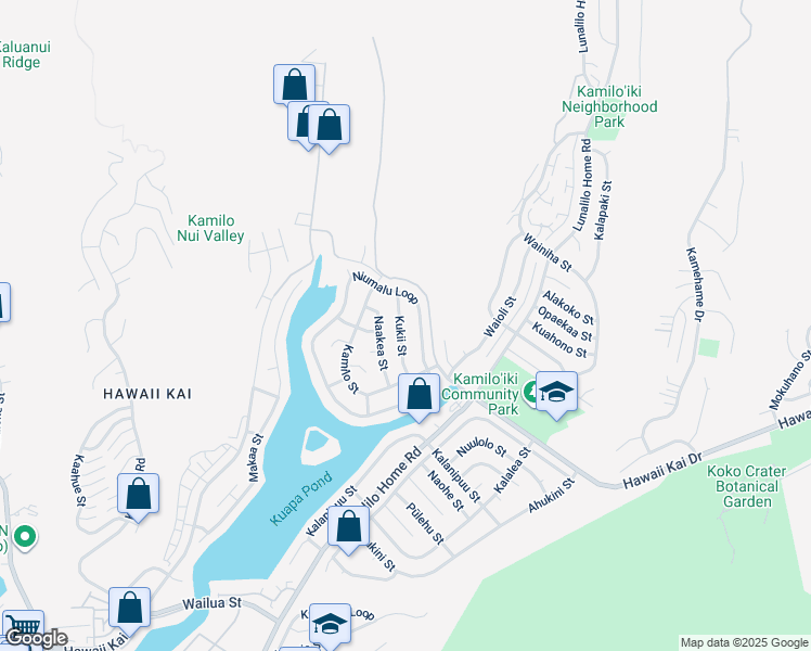 map of restaurants, bars, coffee shops, grocery stores, and more near 7131 Kukii Street in Honolulu