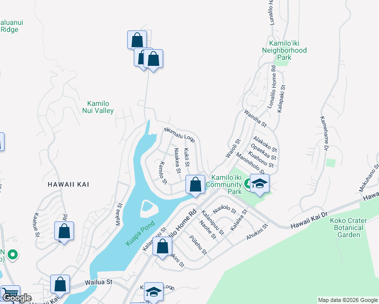 map of restaurants, bars, coffee shops, grocery stores, and more near 7131 Kukii Street in Honolulu