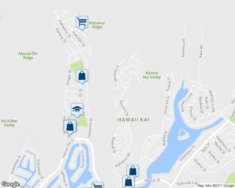 map of restaurants, bars, coffee shops, grocery stores, and more near 1038 Kaumoku Street in Honolulu