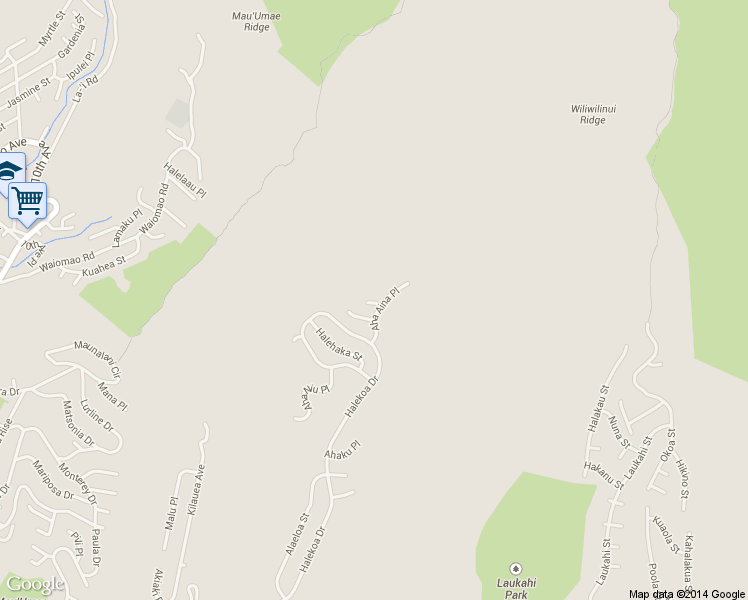map of restaurants, bars, coffee shops, grocery stores, and more near 2311 Ahaana Way in Honolulu