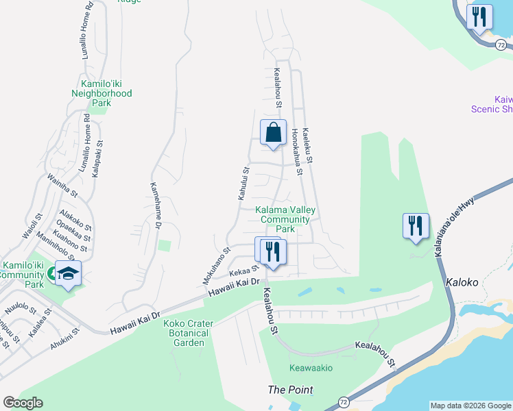 map of restaurants, bars, coffee shops, grocery stores, and more near in Honolulu