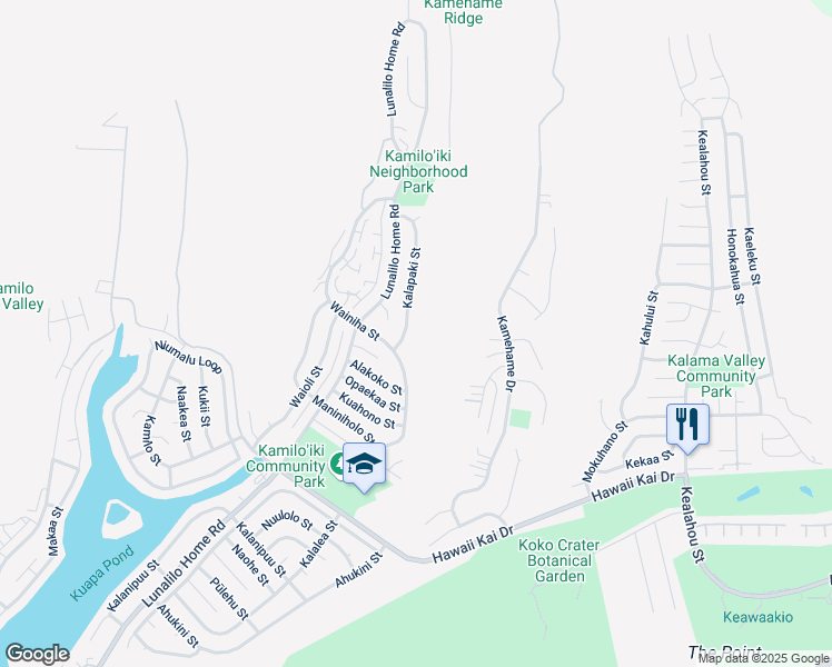 map of restaurants, bars, coffee shops, grocery stores, and more near 995 Kalapaki Street in Honolulu