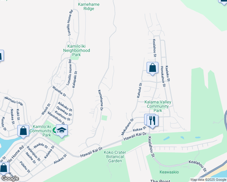 map of restaurants, bars, coffee shops, grocery stores, and more near 1021 Hoa Street in Honolulu