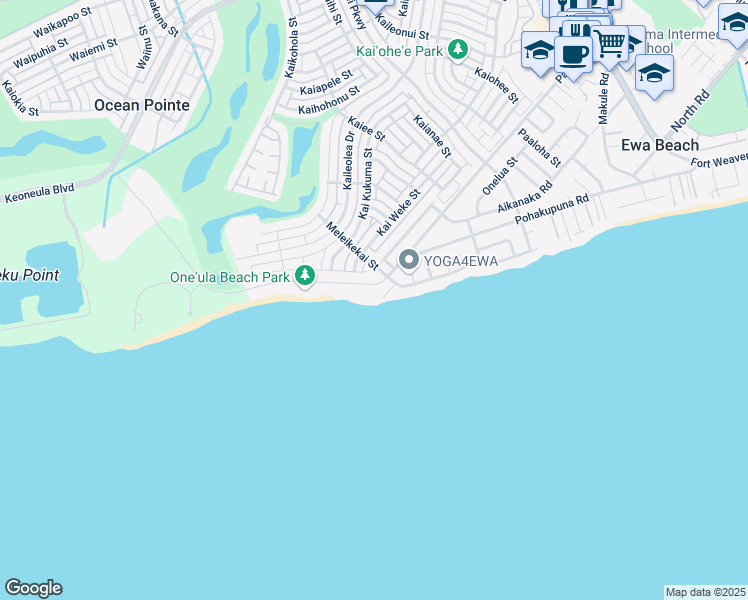 map of restaurants, bars, coffee shops, grocery stores, and more near 91-302 Pupu Place in Ewa Beach